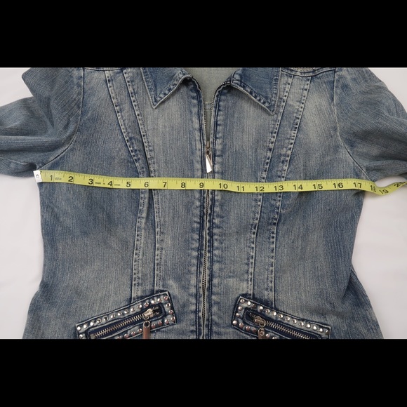 Boston Proper Women’s Studded Denim Jean Jacket S - Picture 5 of 13